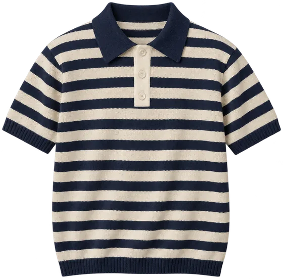 Polo de tricô listrada